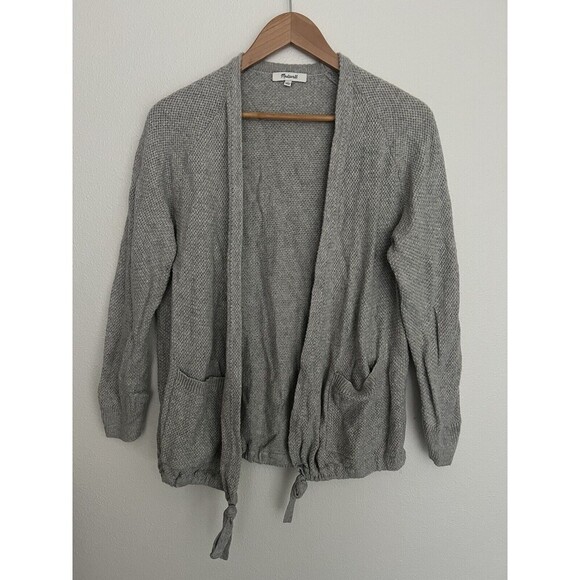 Madewell Palisades Light Gray Longline Cardigan Duster Sweater M Lagenlook Flowy - Picture 6 of 12